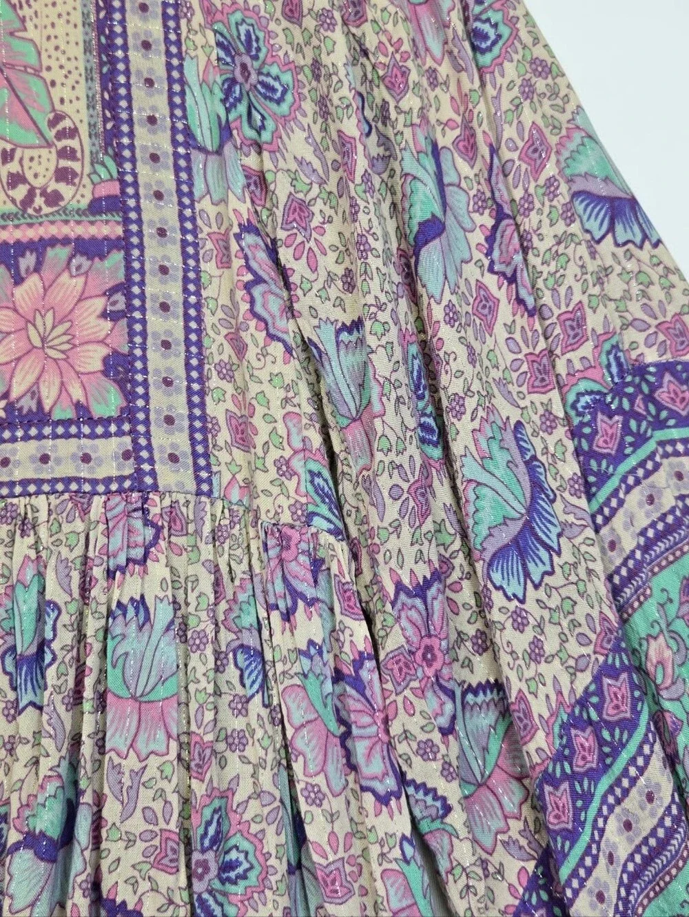 Spell And The Gypsy Peasant Top Size Small Boho Flowy Lavender Pink Silver